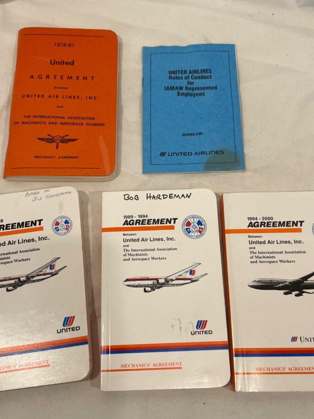 UAL United IAM union 1978-2000 agreement booklets VINTAGE